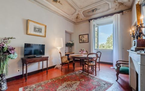 Suite of the Mare e Monti hotel in Feliceto, Corsica.